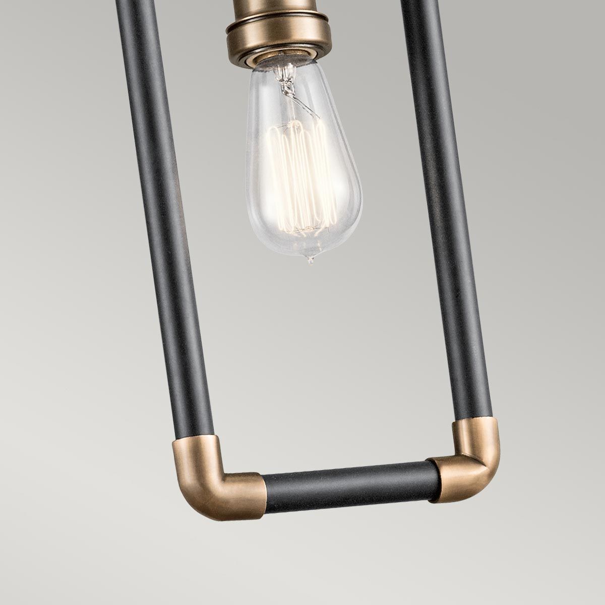 Imahn 1 Light Pendant Black & Natural Brass - KL-IMAHN-MP