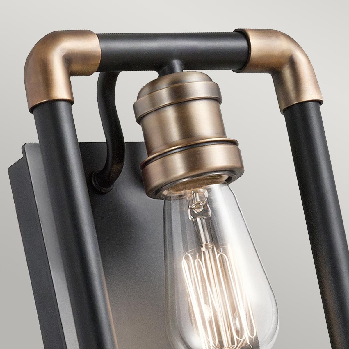 Imahn 1 Light Wall Light Black and Natural Brass - KL-IMAHN1