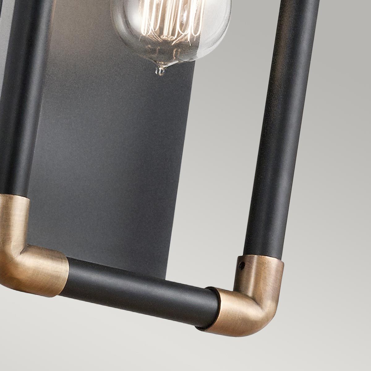 Imahn 1 Light Wall Light Black and Natural Brass - KL-IMAHN1