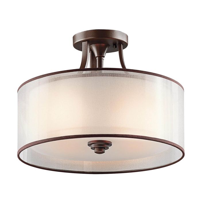 Lacey 3 Light Semi Flush Mount Light Mission Bronze - KL-LACEY-SF-MB