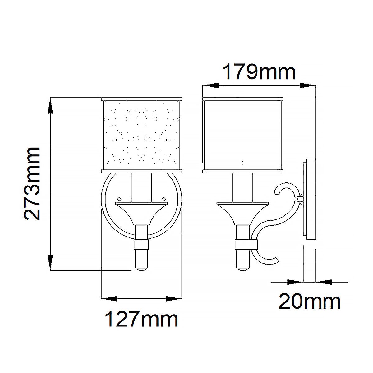 Lacey 1 Light Wall Light Mission Bronze - KL-LACEY1-MB