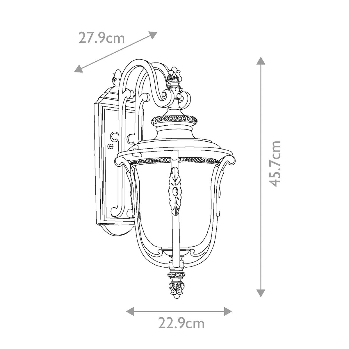 Franceasi Medium Wall Lantern Olde Bronze - KL-LUVERNE2-M