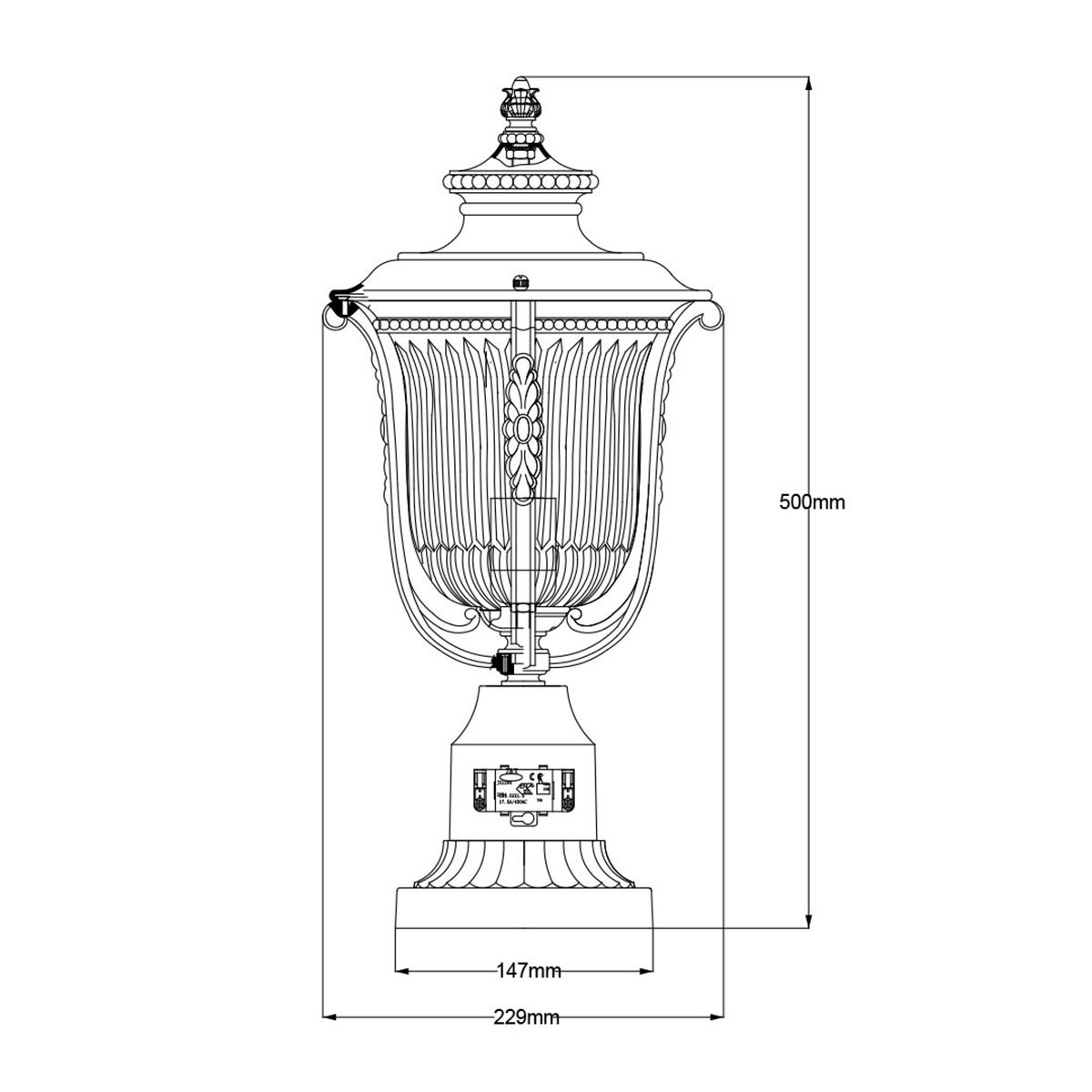 Luverne Medium Pedestal Light Rubbed Bronze - KL-LUVERNE3-M