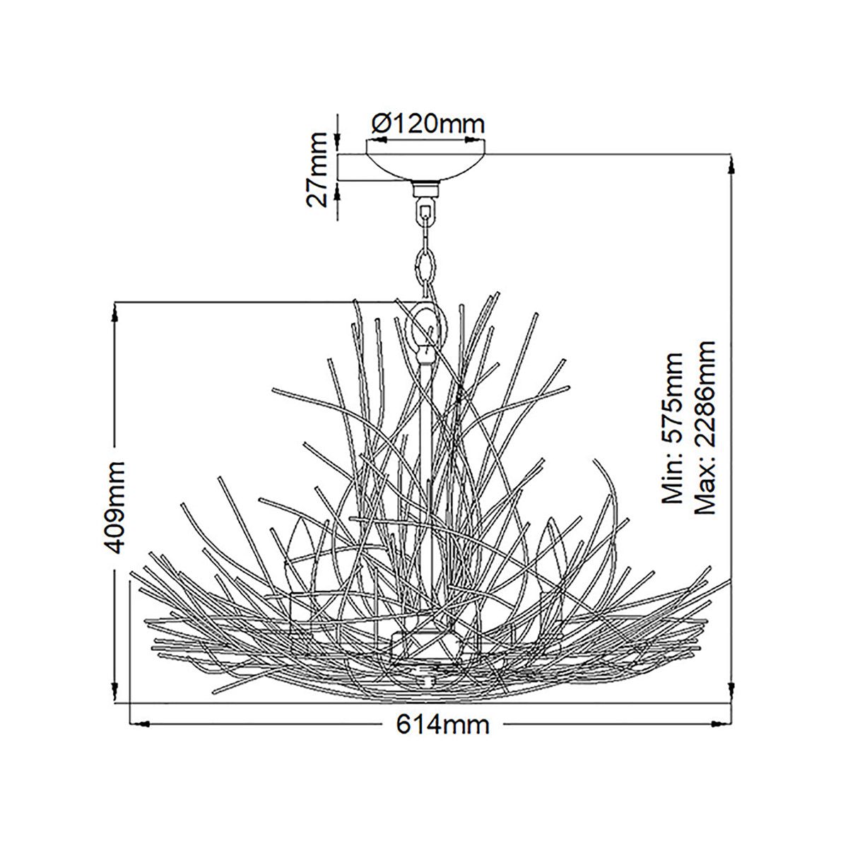 Organique 5 Light Chandelier Olde Bronze - KL-ORGANIQUE5