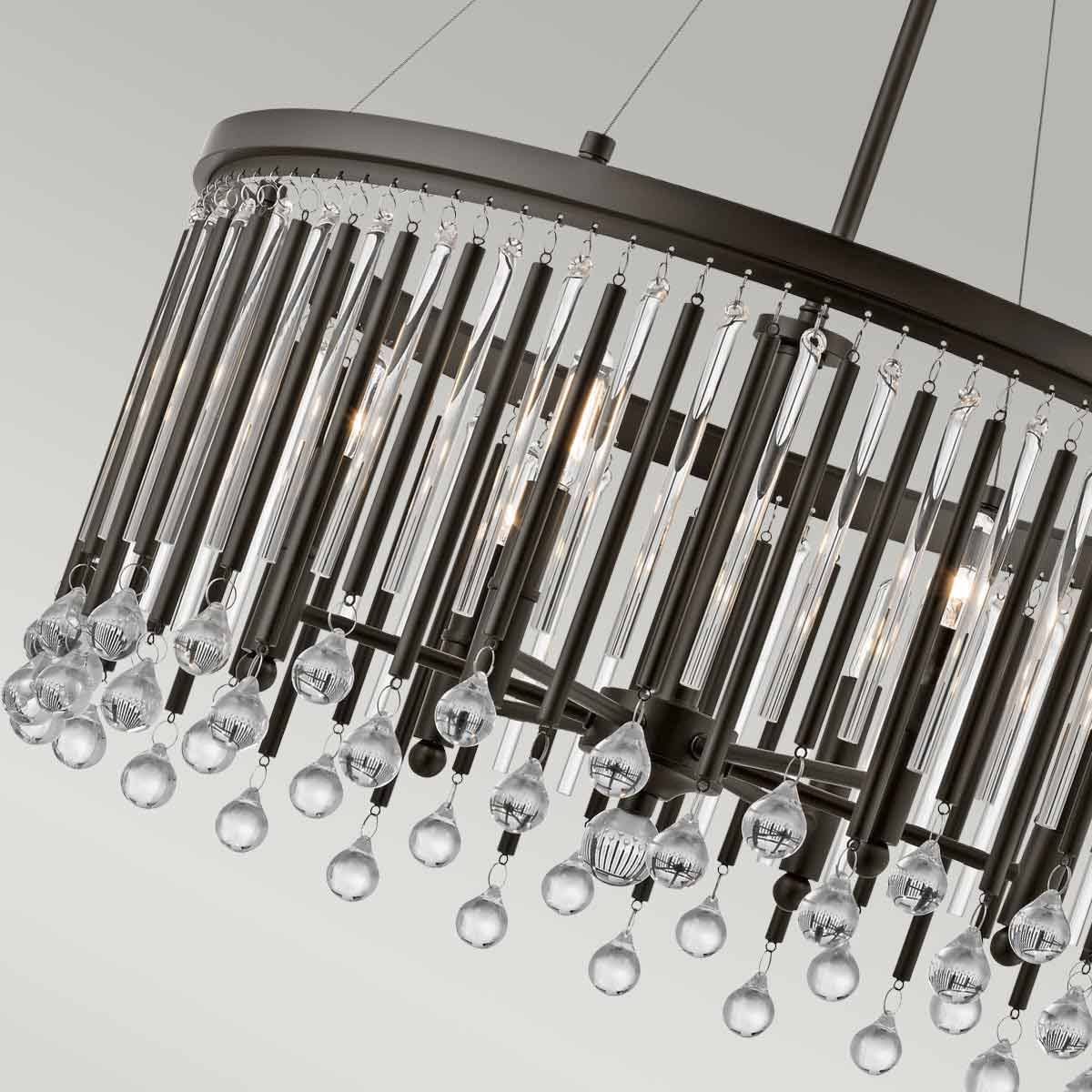 Piper 6 Light Pendant Espresso & Chrome - KL-PIPER-6P