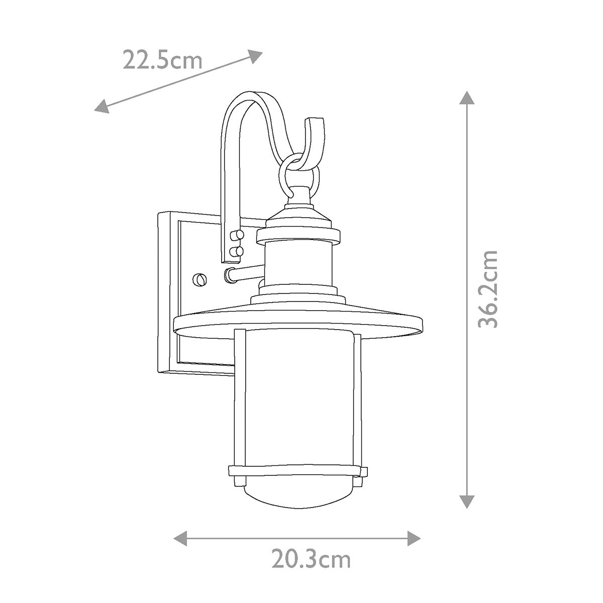 Riverwood Medium Wall Lantern Weathered Zinc - KL-RIVERWOOD2-M