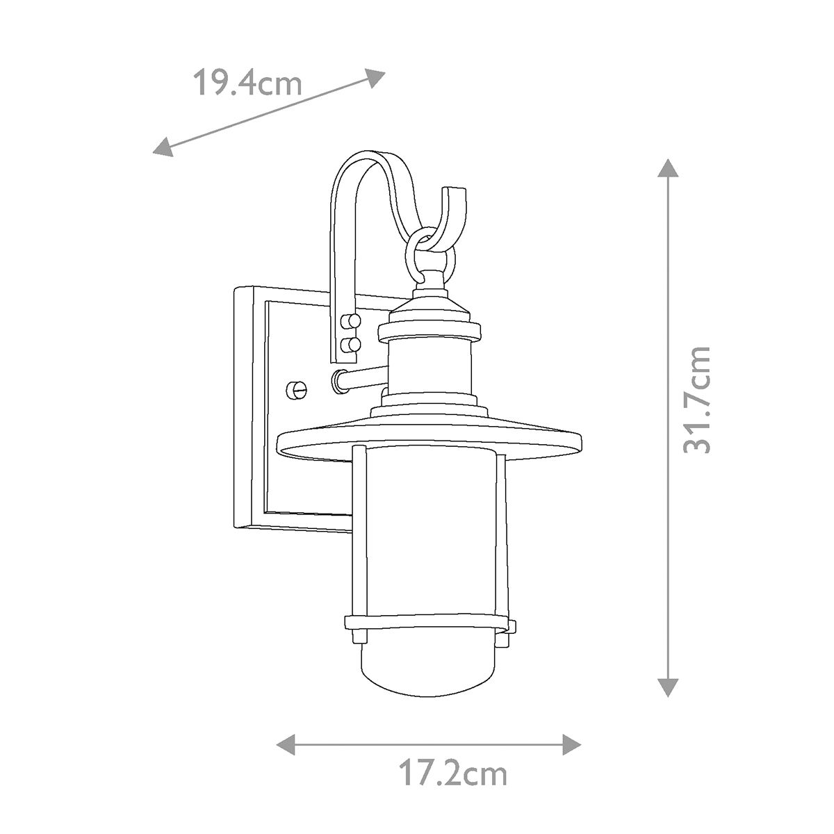 Riverwood Small Wall Lantern Weathered Zinc - KL-RIVERWOOD2-S