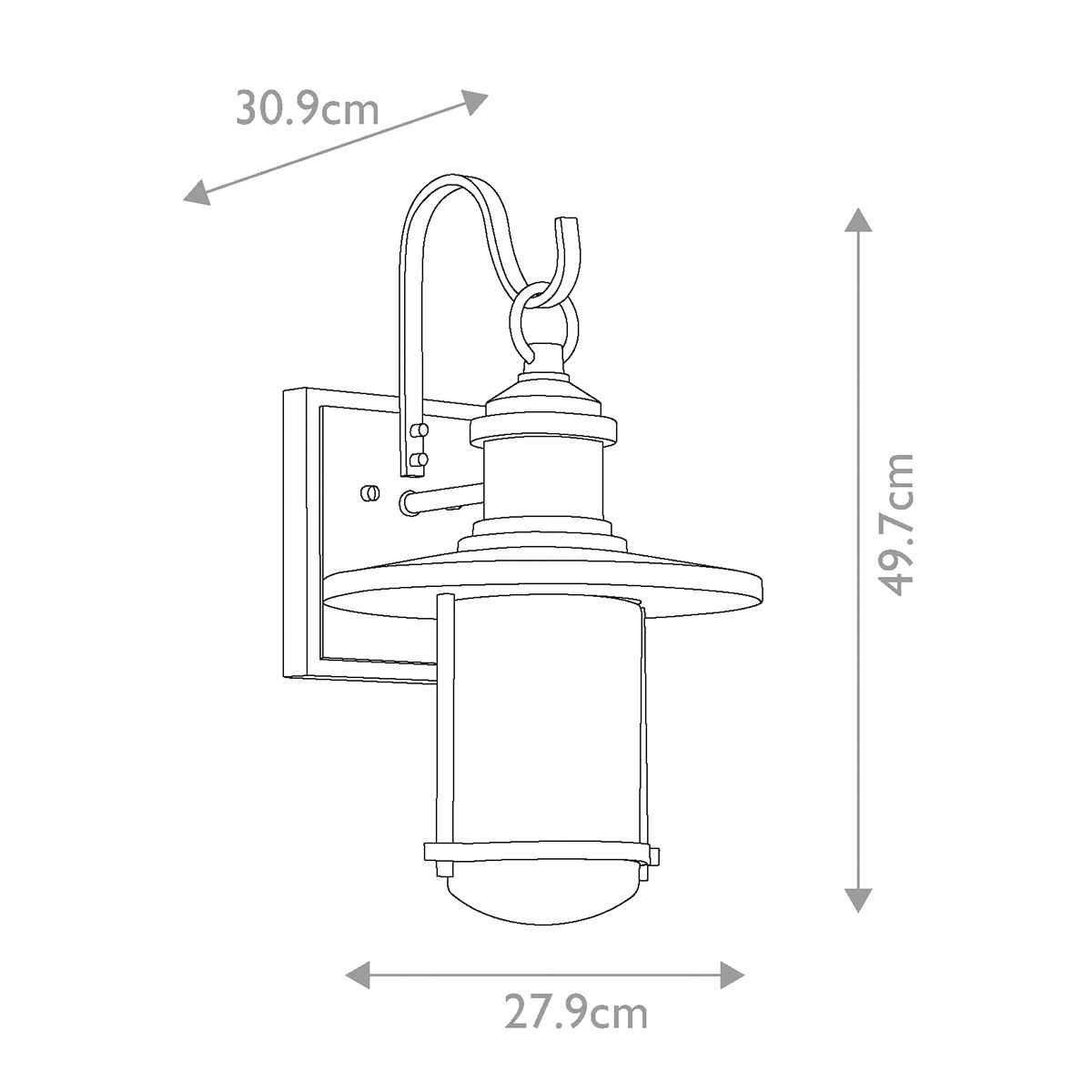 Riverwood Extra Large Wall Lantern Weathered Zinc - KL-RIVERWOOD2-XL