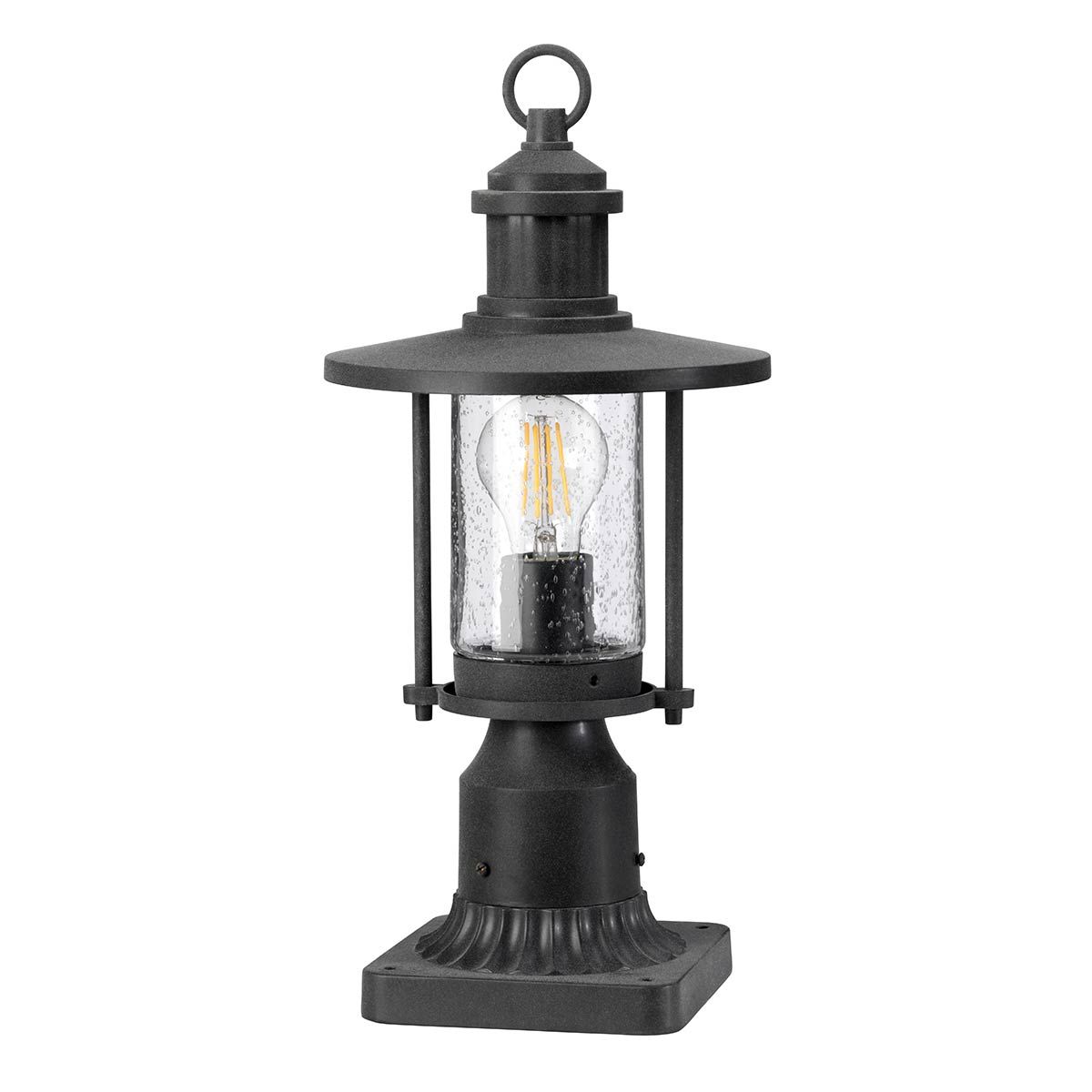 Riverwood Pedestal Lantern Weathered Zinc - KL-RIVERWOOD3-M