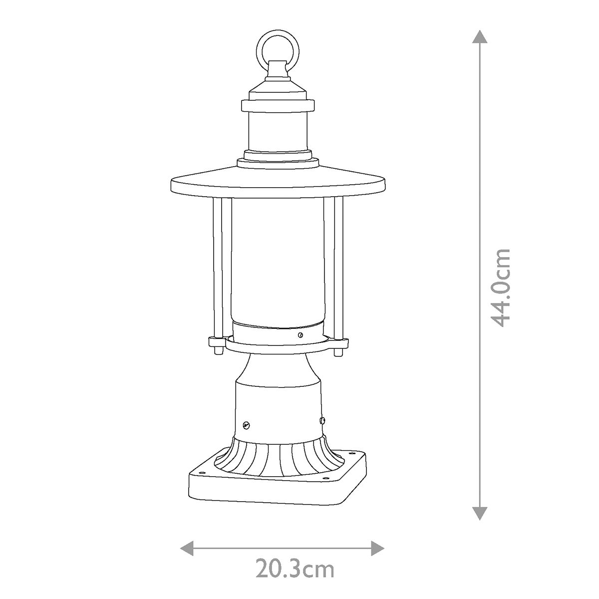 Riverwood Pedestal Lantern Weathered Zinc - KL-RIVERWOOD3-M