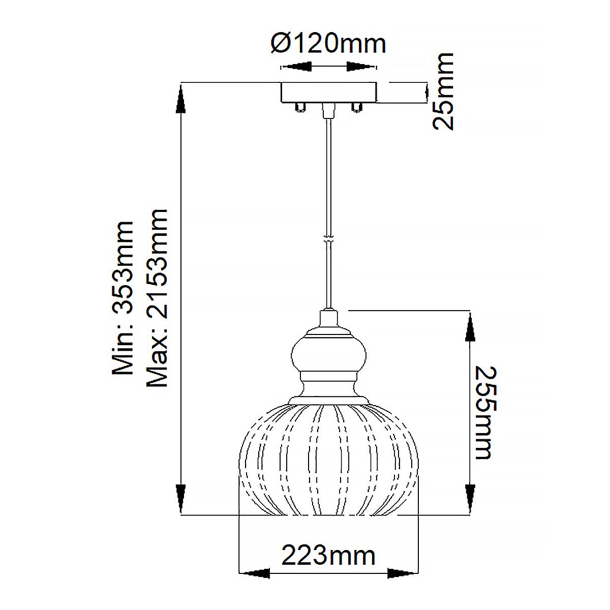 Riviera Light Pendant Brushed Nickel - KL-RIVIERA-P-A