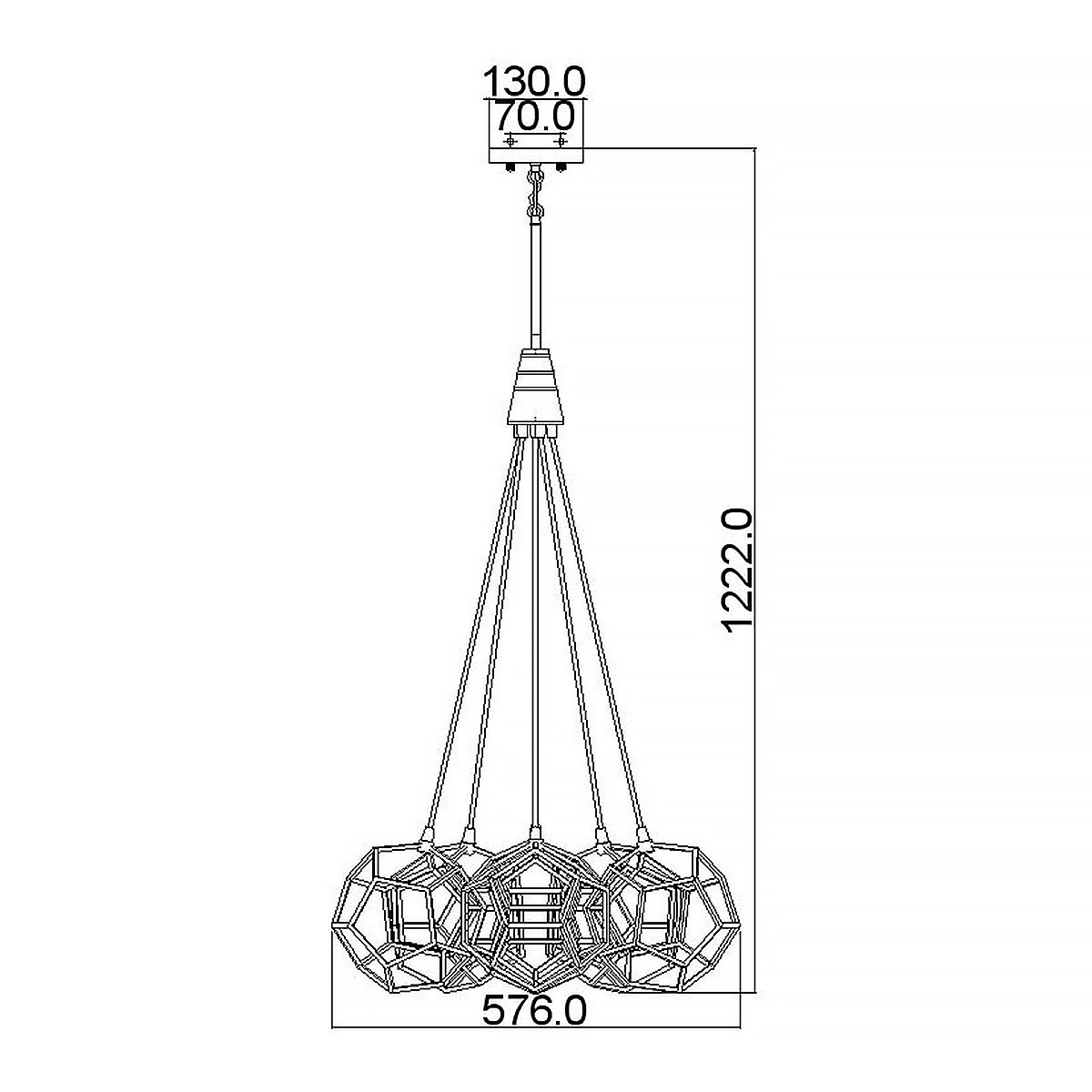 Rocklyn 6 Light Chandelier Raw Steel - KL-ROCKLYN6-RS