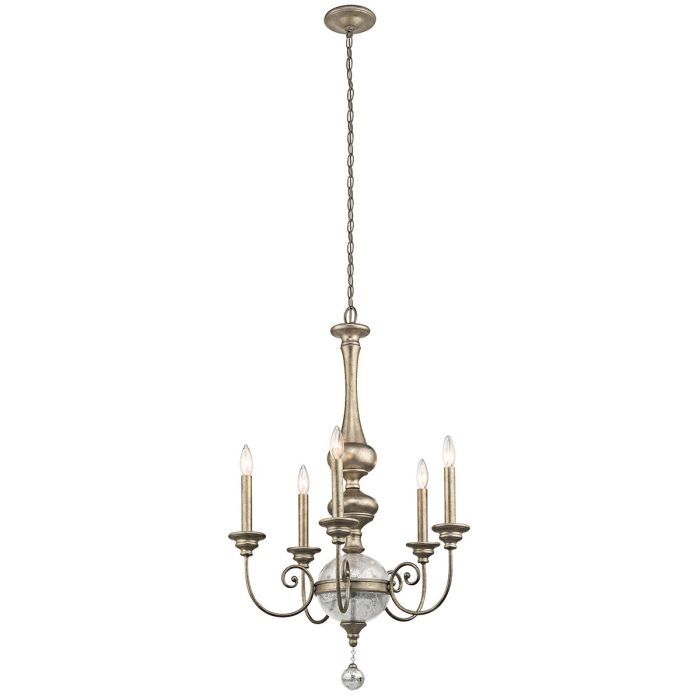 Rosalie 5 Light Chandelier Sterling Gold - KL-ROSALIE-5B