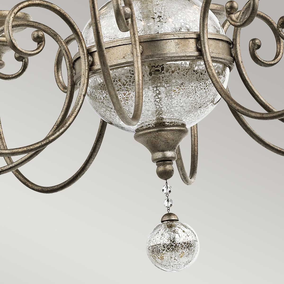 Rosalie 8 Light Chandelier Sterling Gold - KL-ROSALIE8