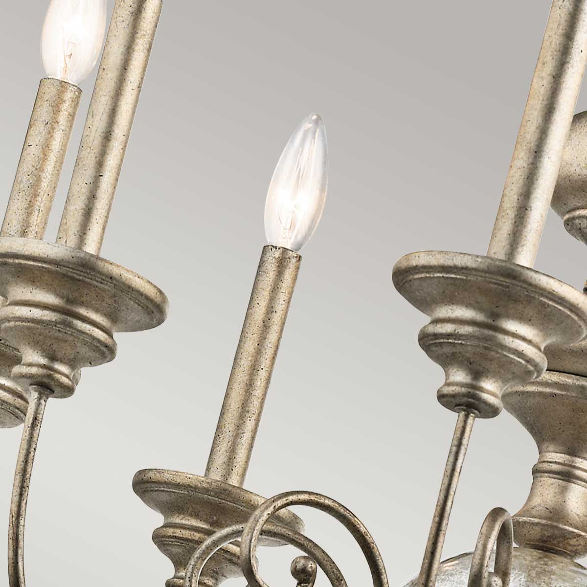 Rosalie 8 Light Chandelier Sterling Gold - KL-ROSALIE8