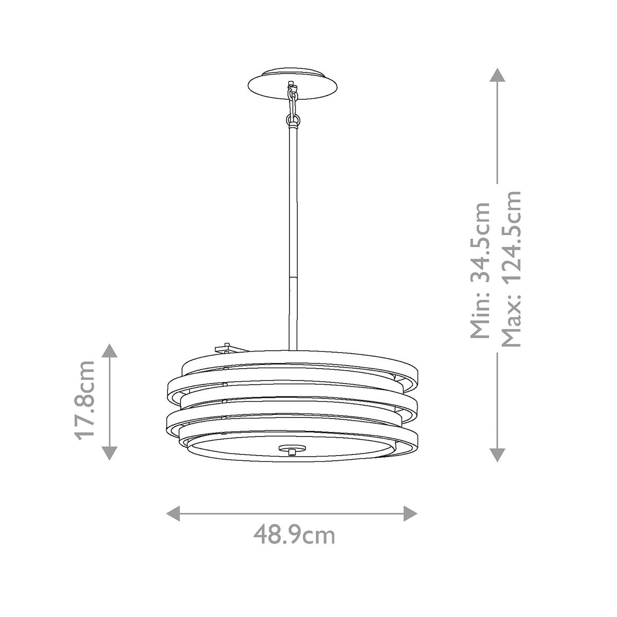 Roswell 3 Light Pendant Brushed Nickel - KL-ROSWELL-P-B