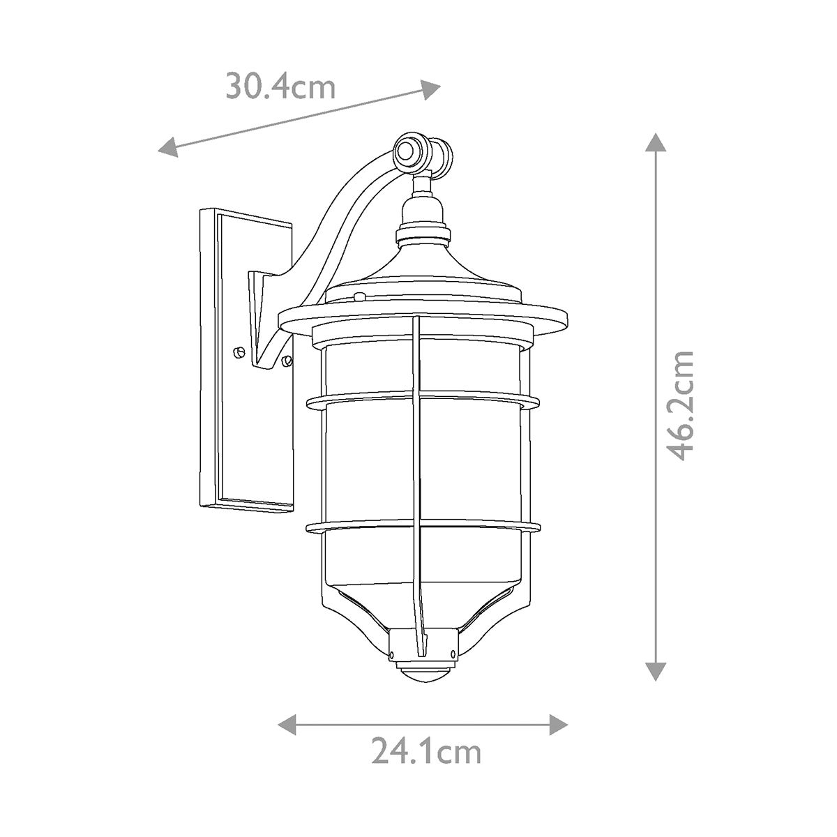 Royal Marine Medium Wall Lantern Distressed Black - KL-ROYAL-MARINE2-M