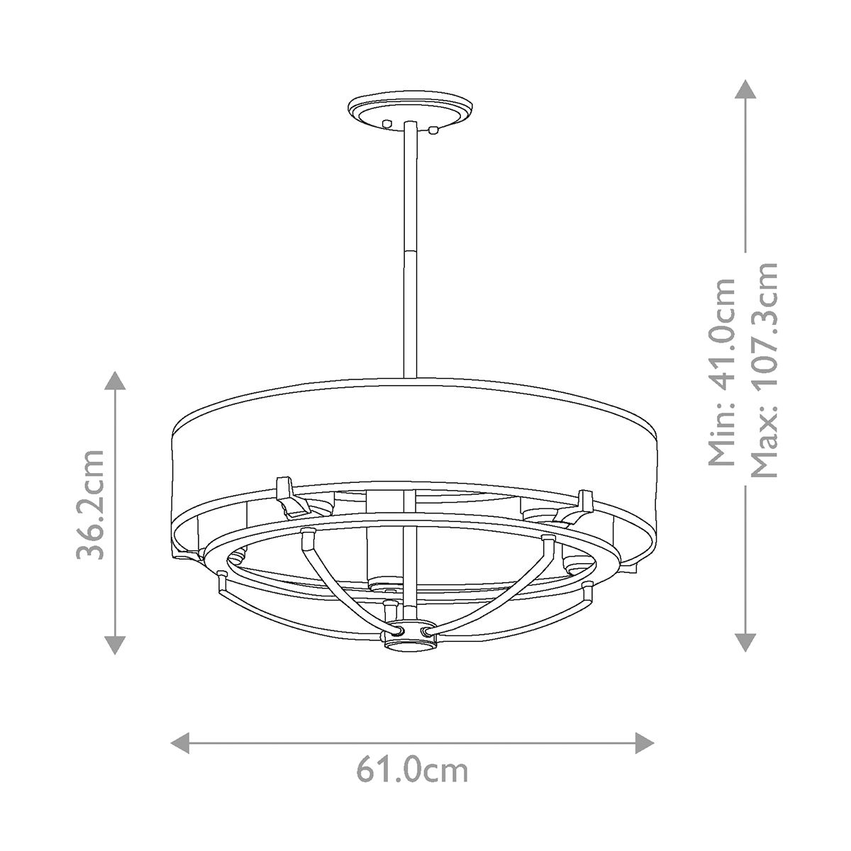 Saldana LED 5 Light Chandelier 3W 3000K Classic Pewter - KL-SALDANA5