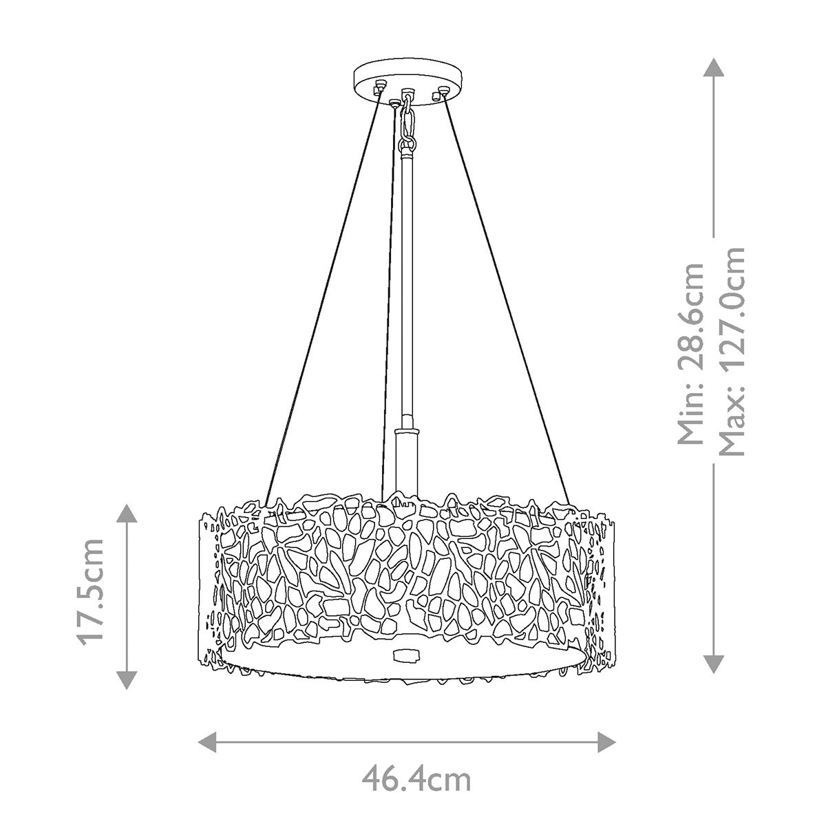 Silver Coral 3 Light Duo-Mount Pendant Classic Pewter - KL-SILVER-CORAL-P-A