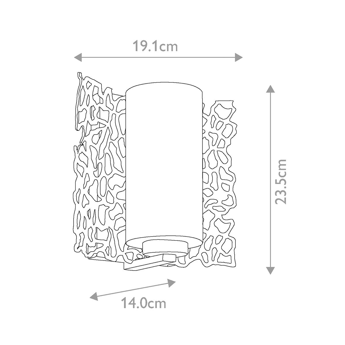 Silver Coral 1 Light Wall Light Classic Pewter - KL-SILVER-CORAL1