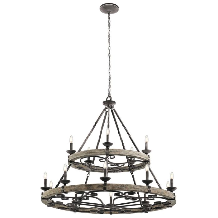 Taulbee 15 Light Chandelier Weathered Zinc - KL-TAULBEE15