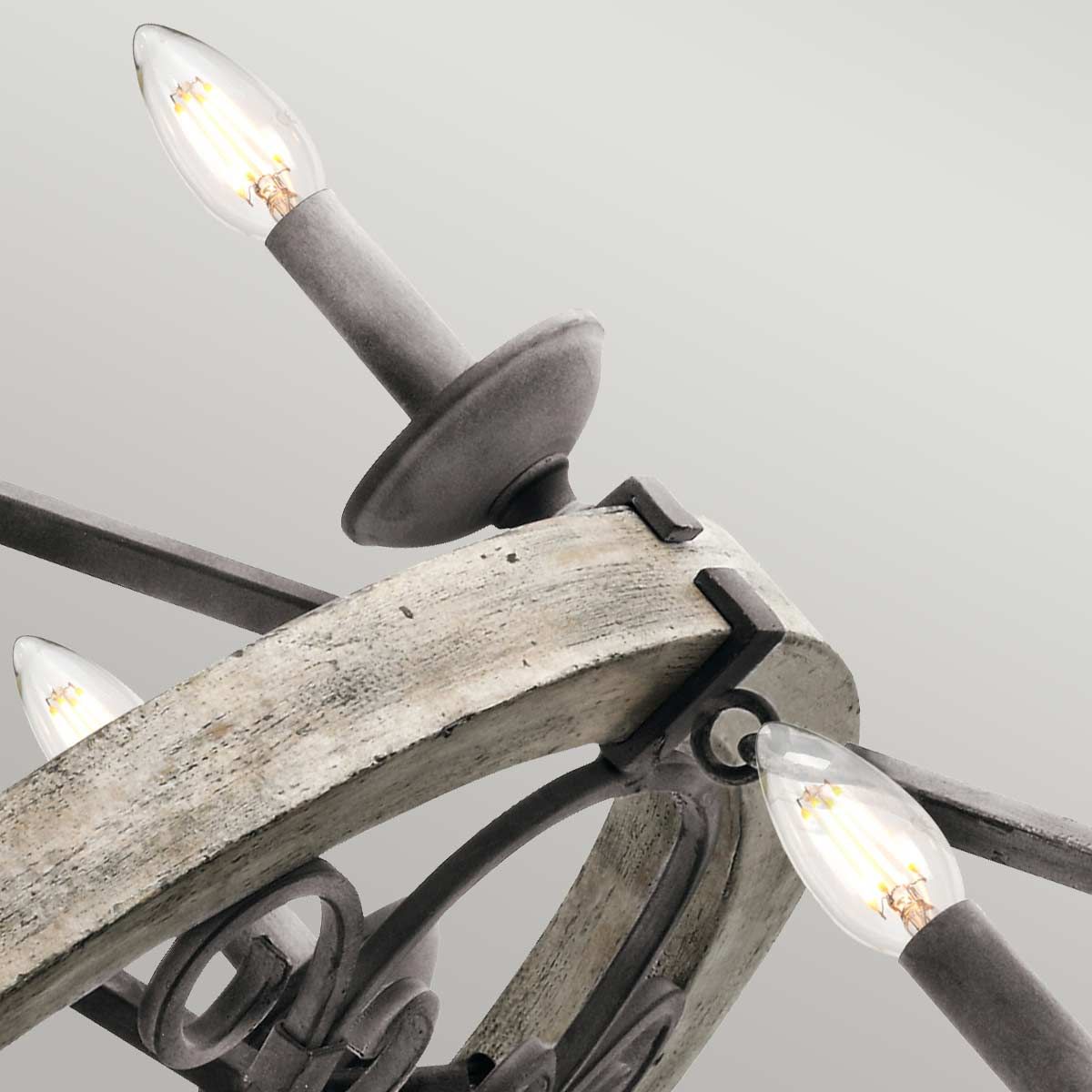 Taulbee 15 Light Chandelier Weathered Zinc - KL-TAULBEE15