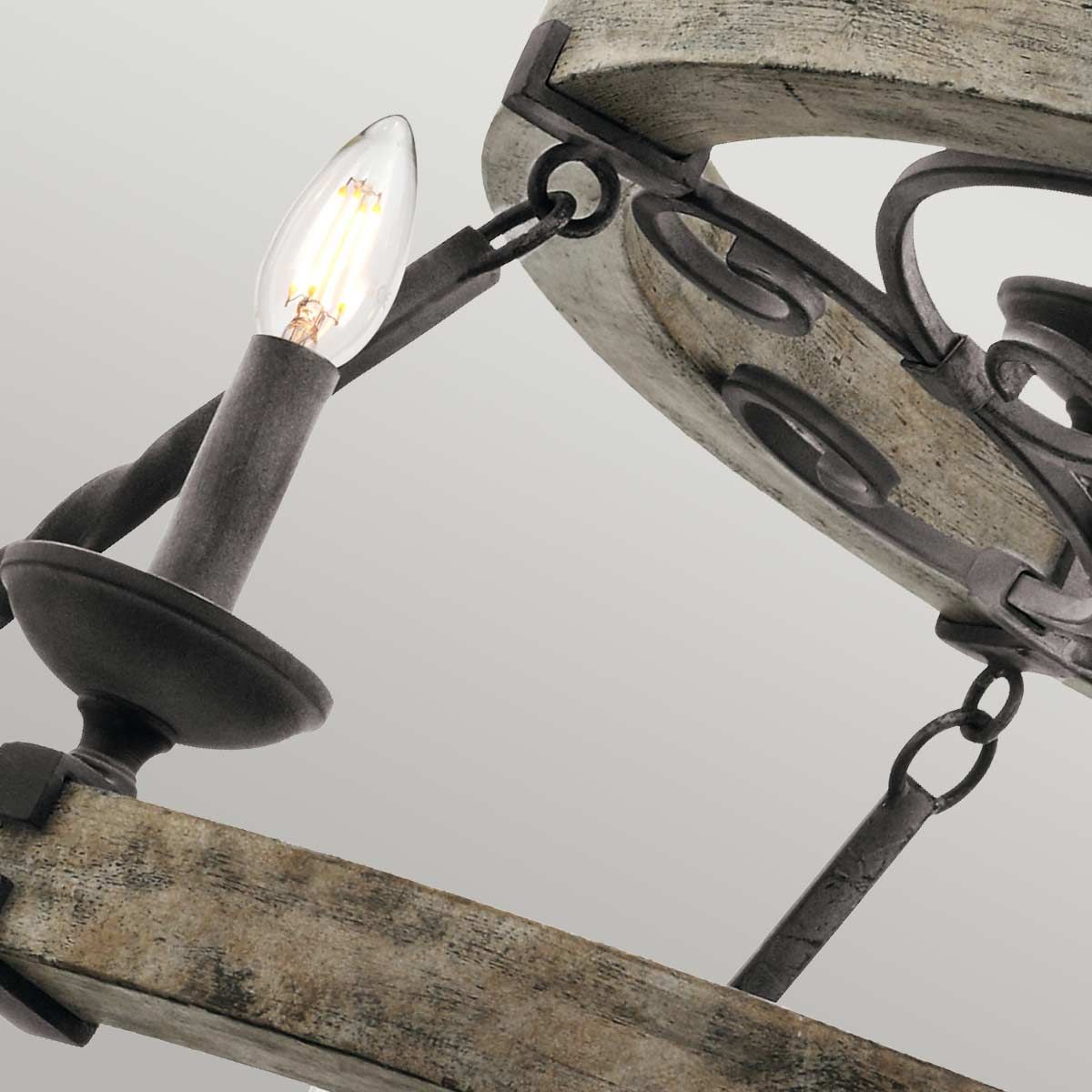 Taulbee 15 Light Chandelier Weathered Zinc - KL-TAULBEE15