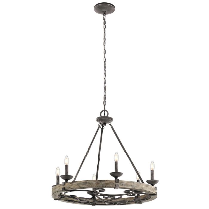 Taulbee 6 Light Chandelier Weathered Zinc - KL-TAULBEE6