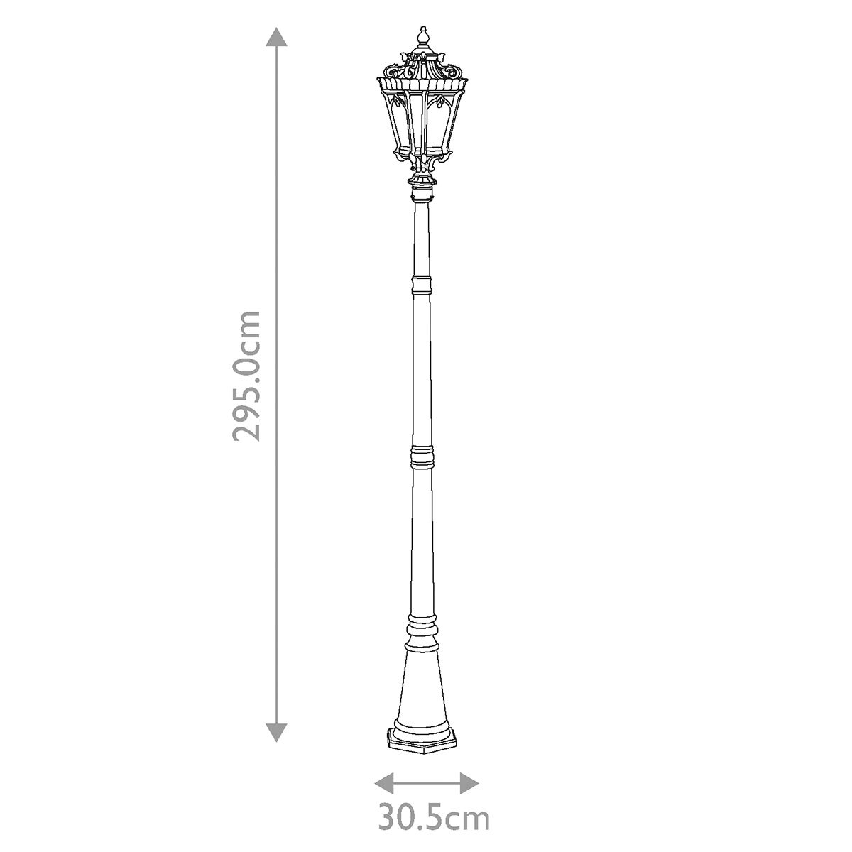 Tournai 3 Light Extra Large post Light Londonderry - KL-TOURNAI-5XL