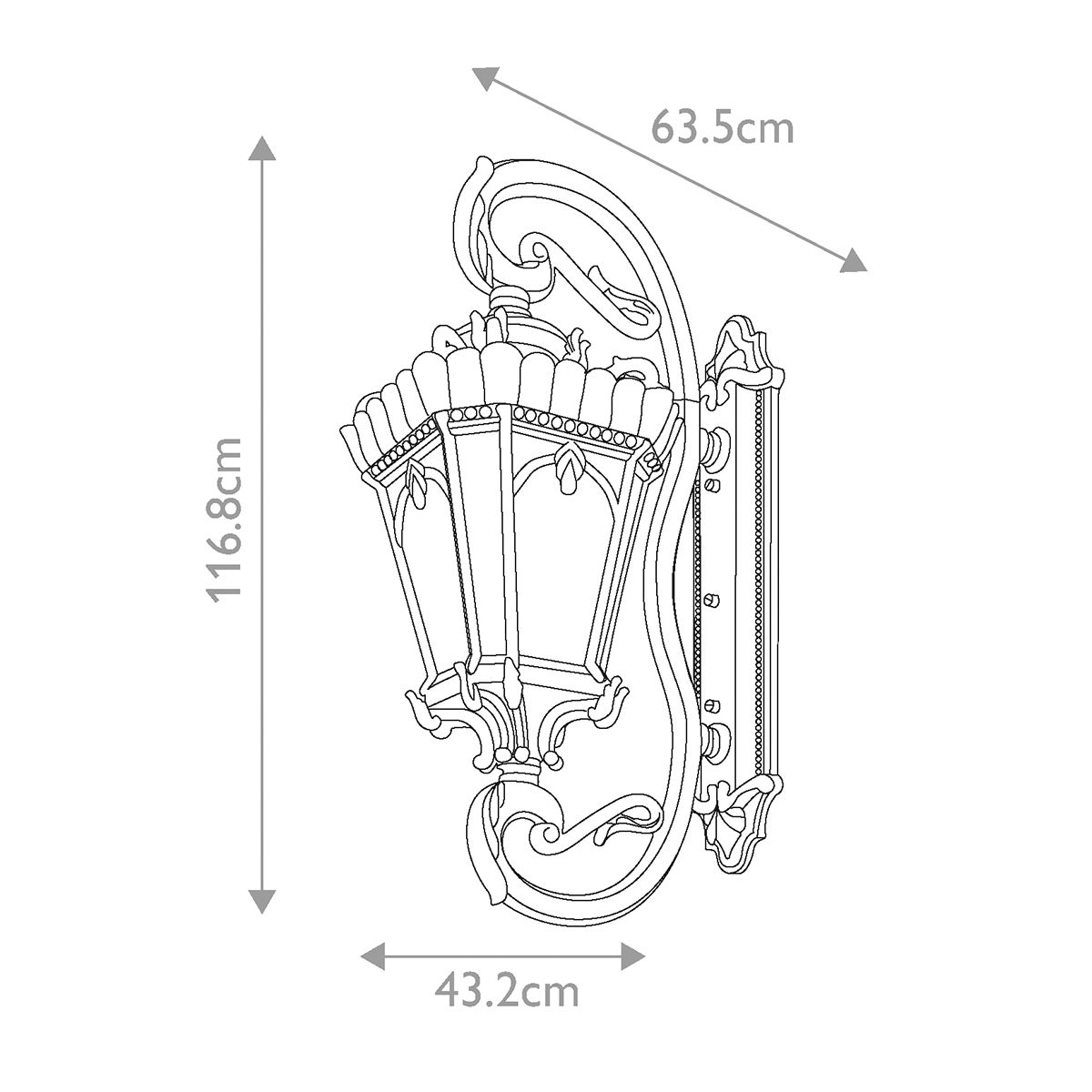 Tournai 4 Light Grand Extra Large Wall Lantern Londonderry - KL-TOURNAI1G-XL