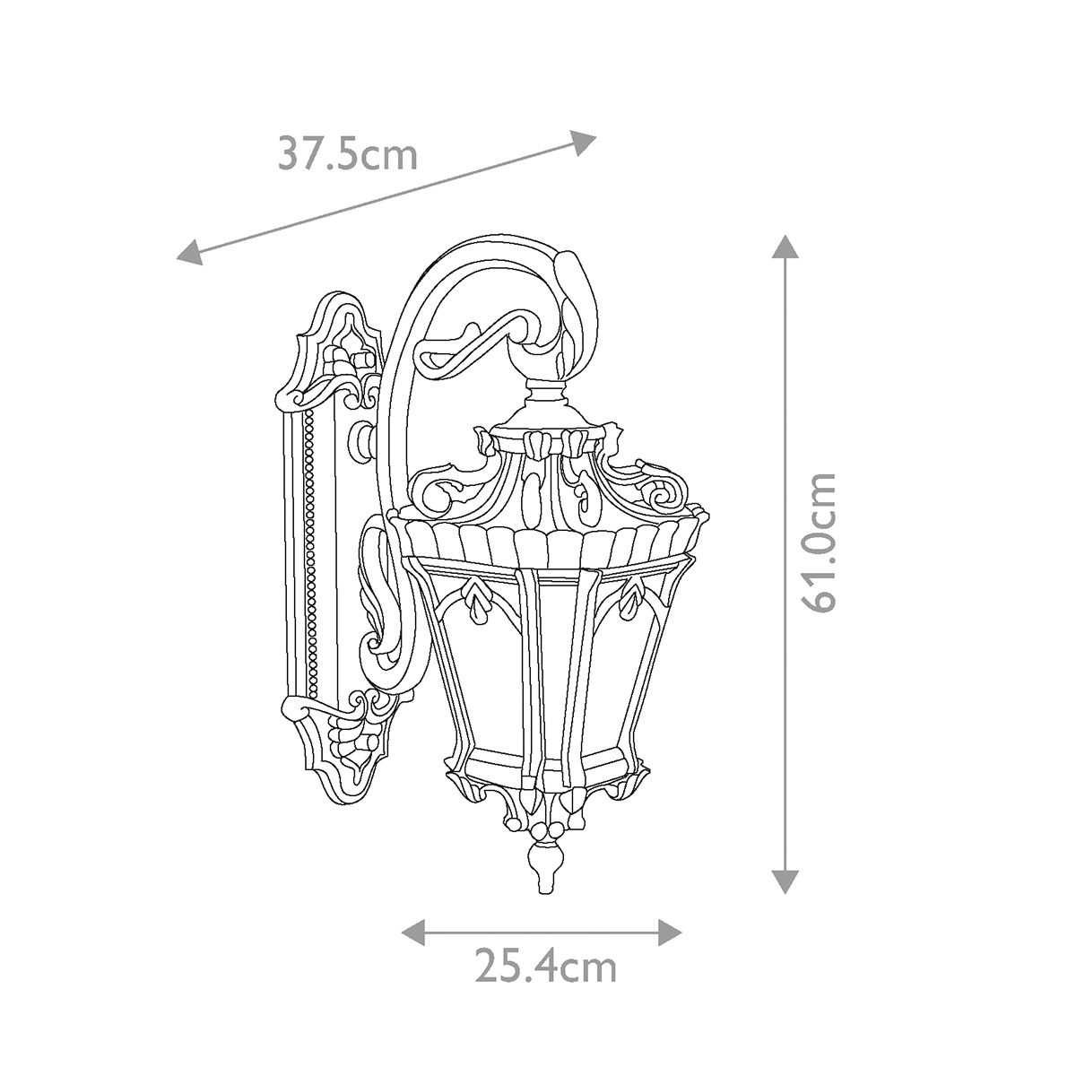 Tournai 2 Light Large Wall Lantern Londonderry - KL-TOURNAI2-L