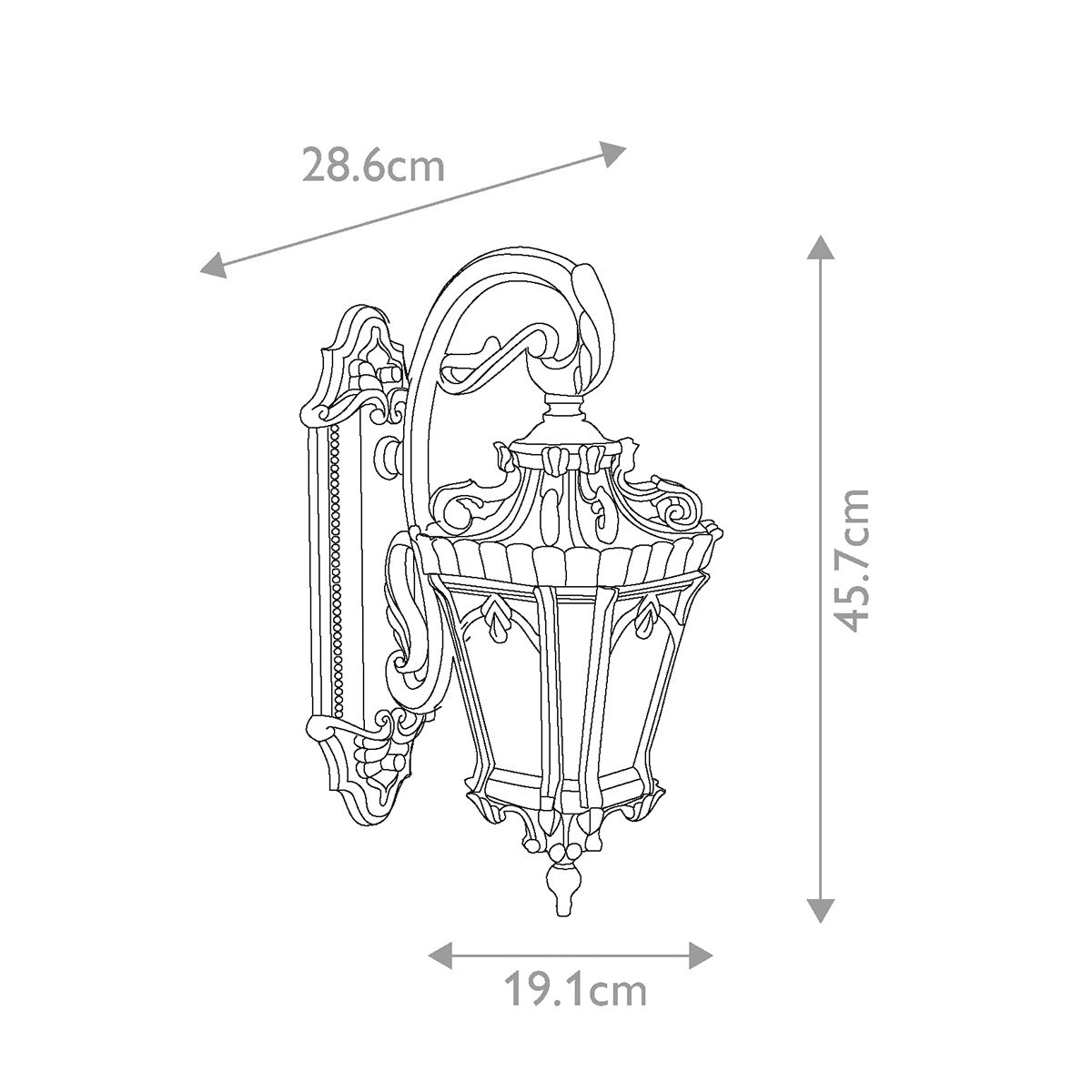 Tournai Medium Wall Lantern Londonderry - KL-TOURNAI2-M