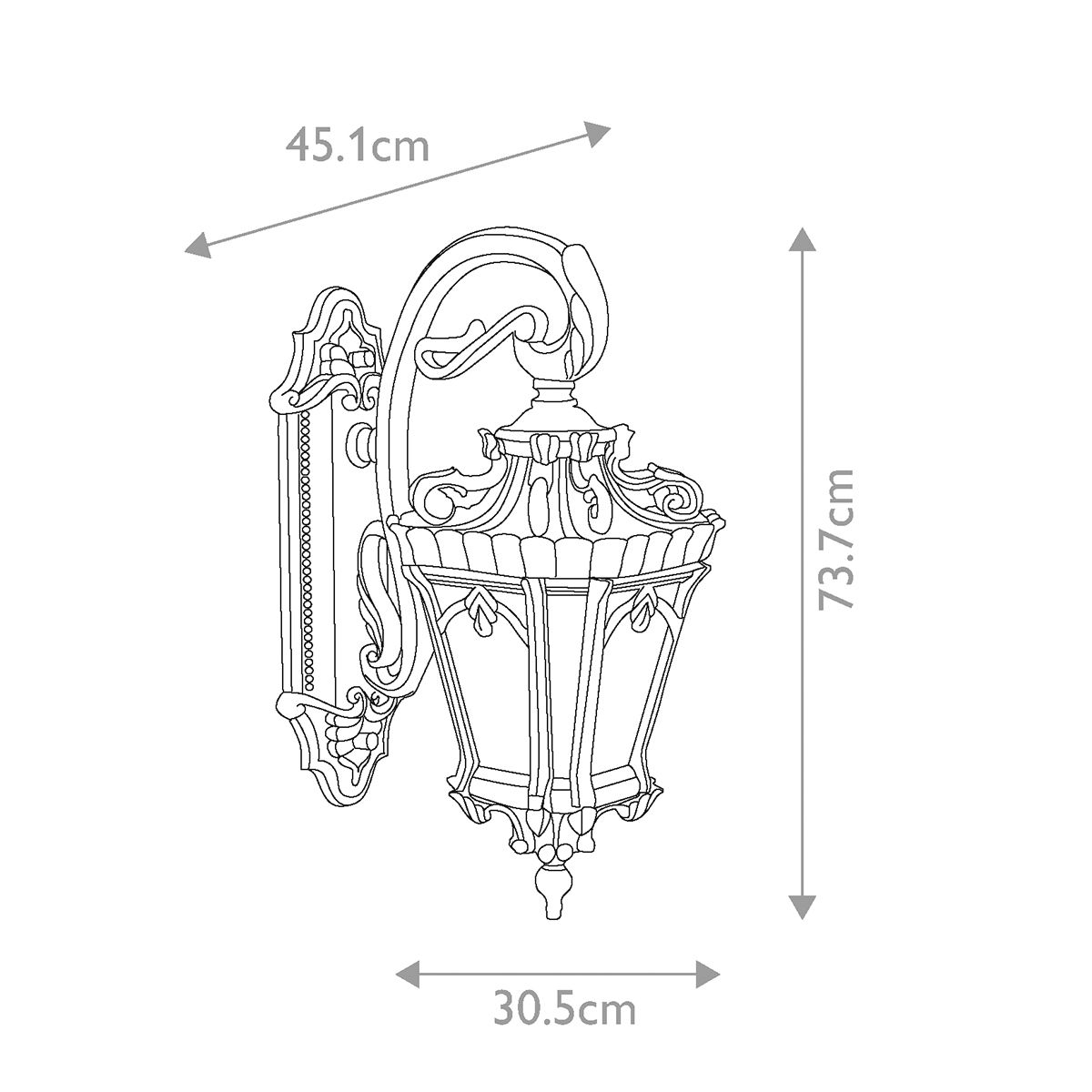 Tournai 3 Light Extra Large Wall Lantern Londonderry - KL-TOURNAI2-XL