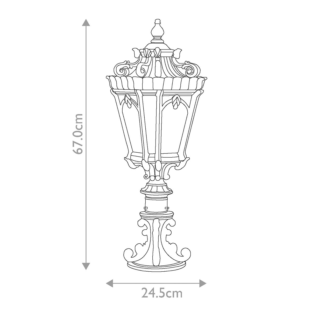 Tournai 2 Light Large Pedestal Light Londonderry - KL-TOURNAI3-L