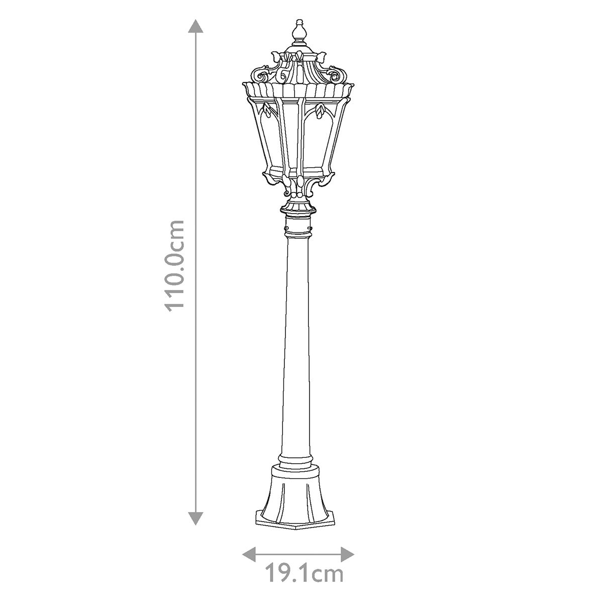 Tournai Medium Pillar Light Londonderry - KL-TOURNAI4-M