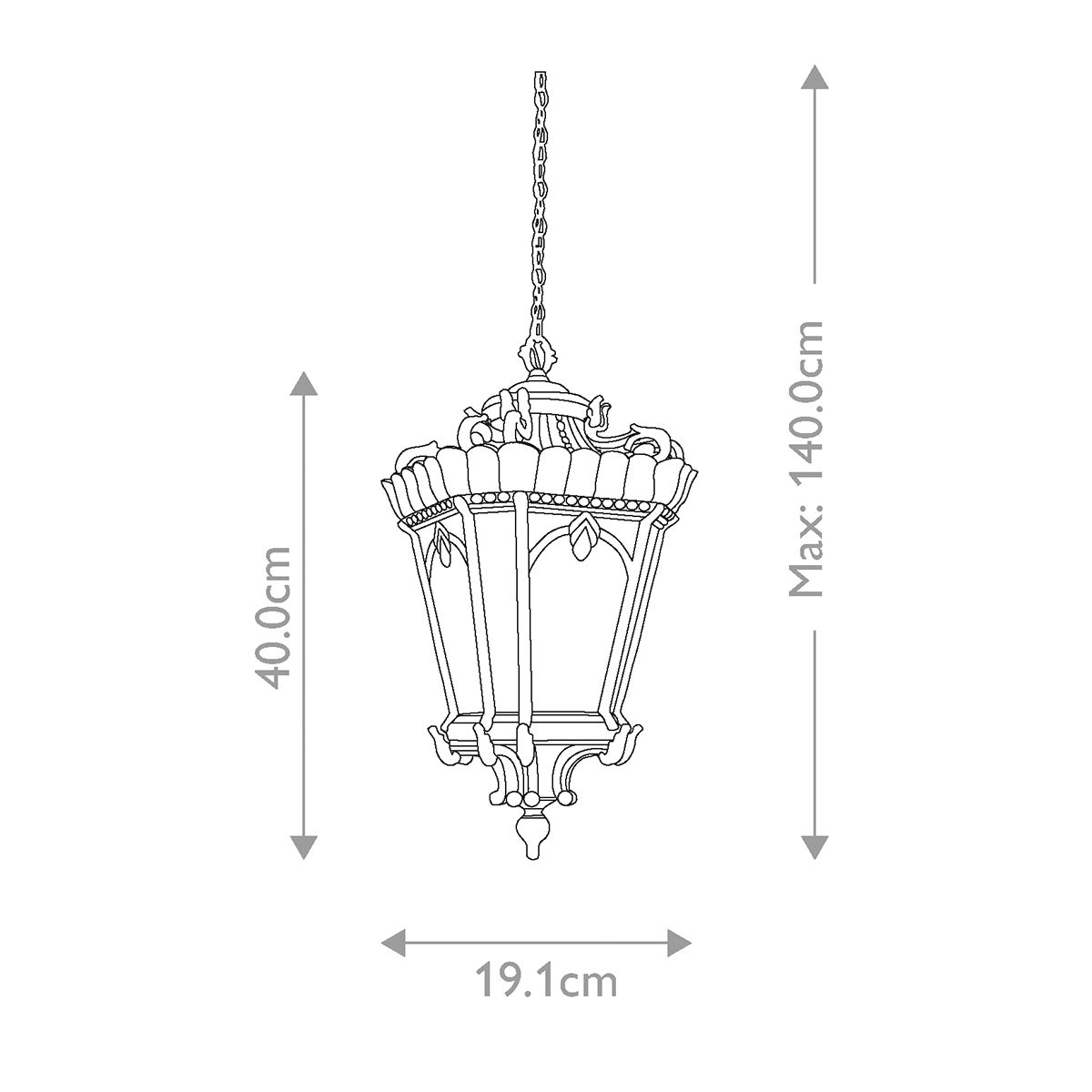 Tournai Medium Chain Lantern Londonderry - KL-TOURNAI8-M