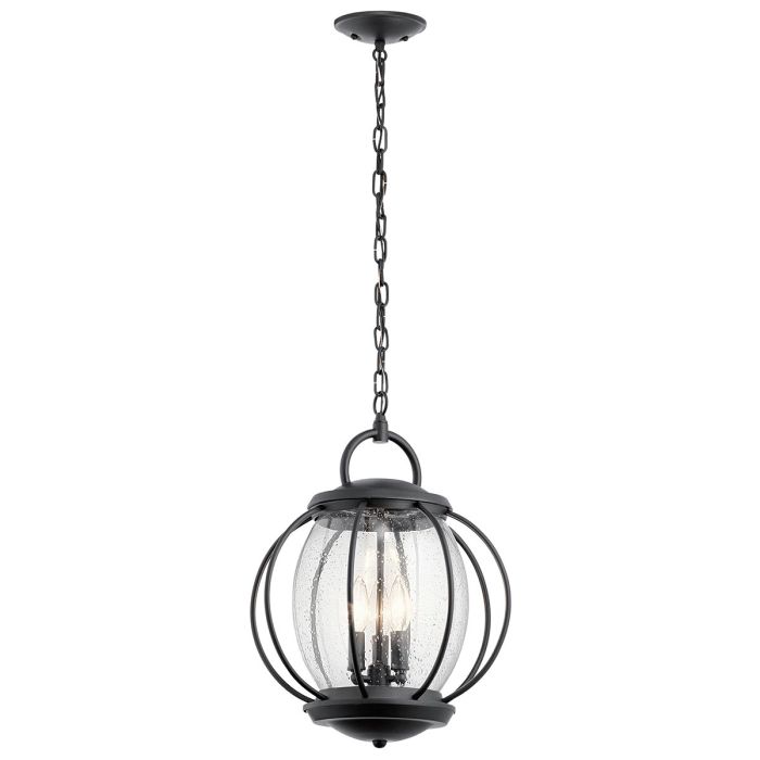 Vandalia 3 Light Large Chain Lantern Textured Black - KL-VANDALIA8-L