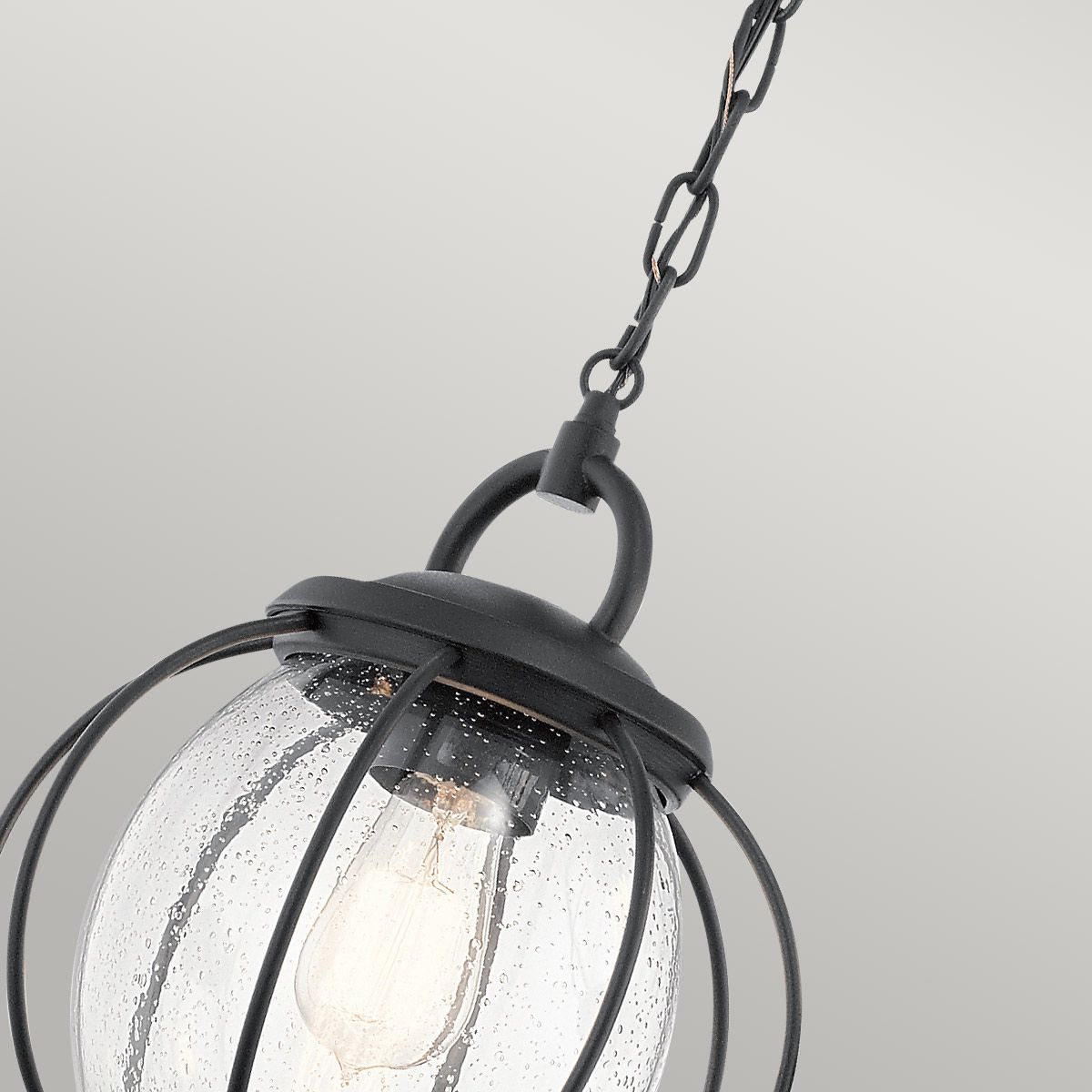 Vandalia Medium Chain Lantern Textured Black - KL-VANDALIA8-M