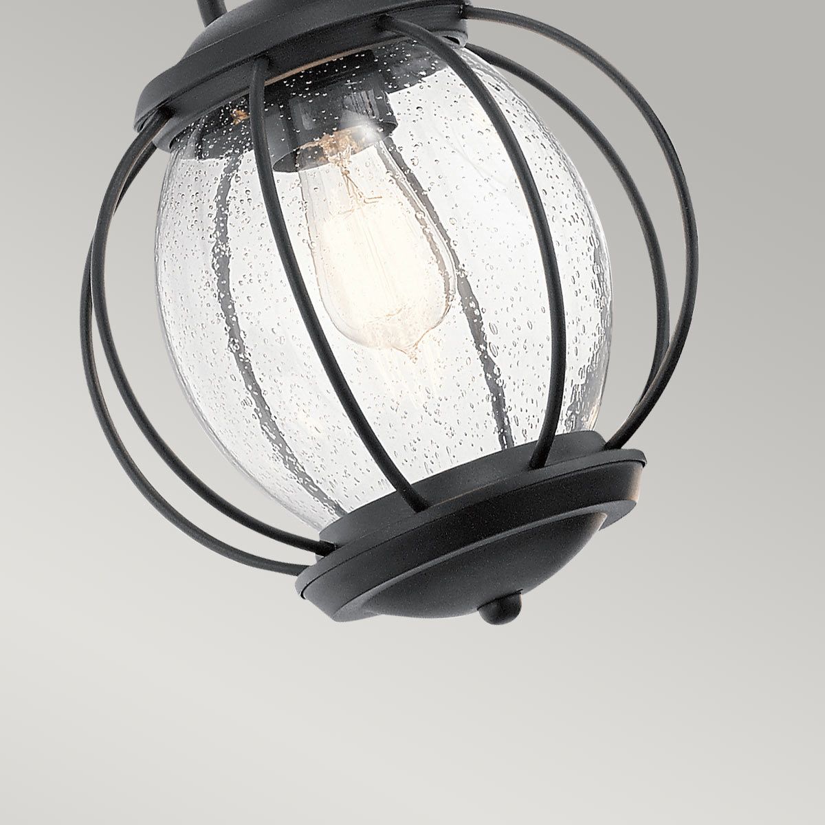 Vandalia Medium Chain Lantern Textured Black - KL-VANDALIA8-M