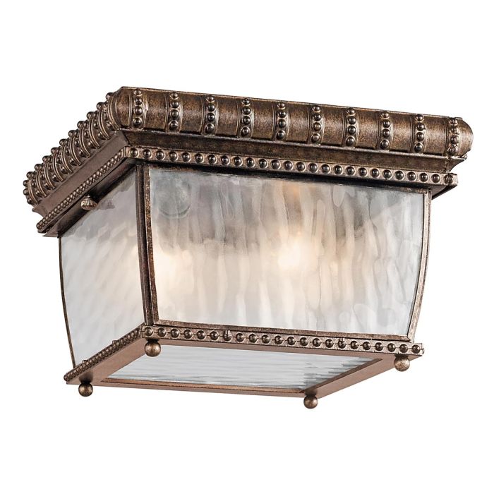 Venetian Rain 2 Light Flush Mount Light Brushed Bronze - KL-VENETIAN-F