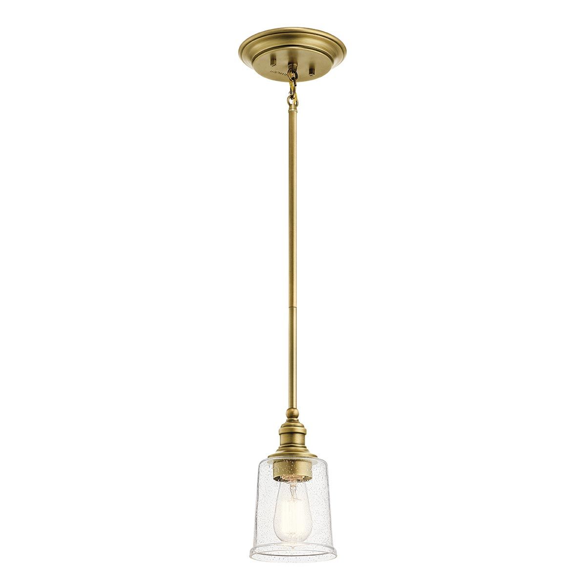 Waverly 1 Light Mini Pendant Natural Brass - KL-WAVERLY-MP-NBR