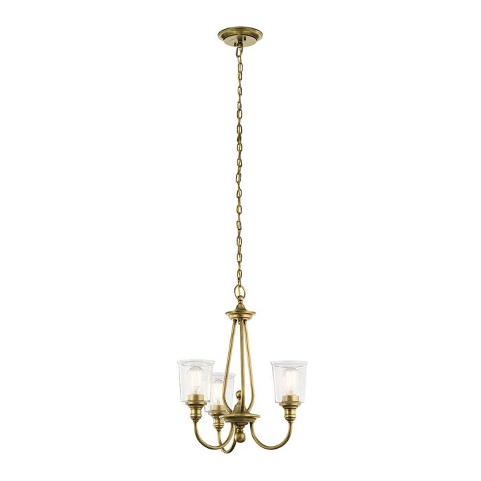 Waverly 3 Light Chandelier Natural Brass - KL-WAVERLY3-NBR