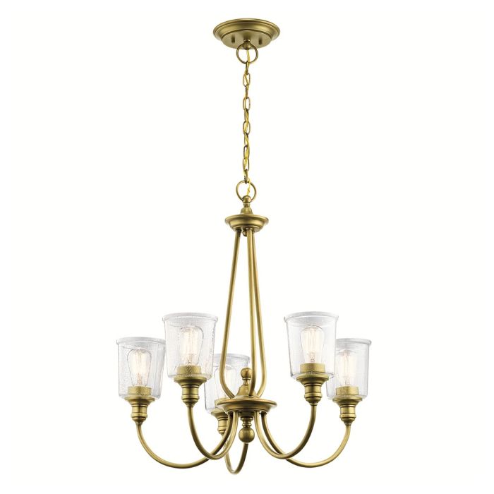 Waverly 5 Light Chandelier Natural Brass - KL-WAVERLY5-NBR