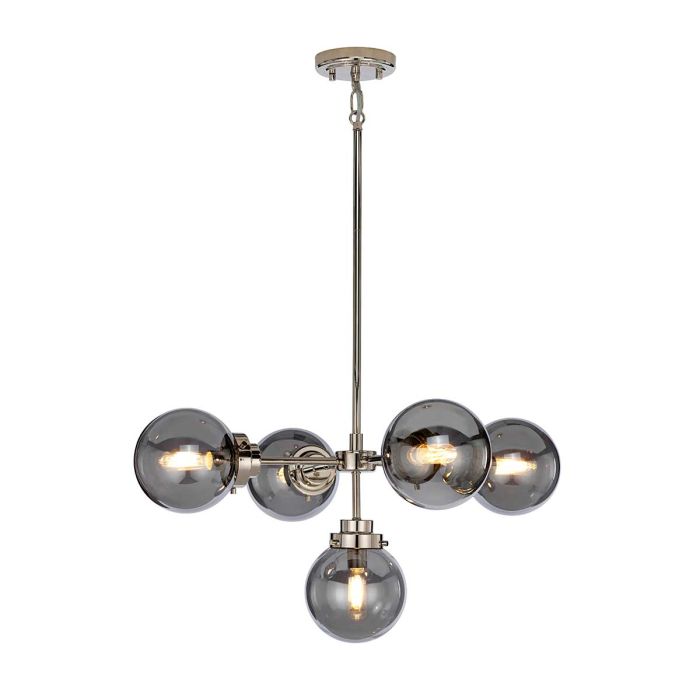 Kula 5 Light Chandelier Polished Nickel - KULA5