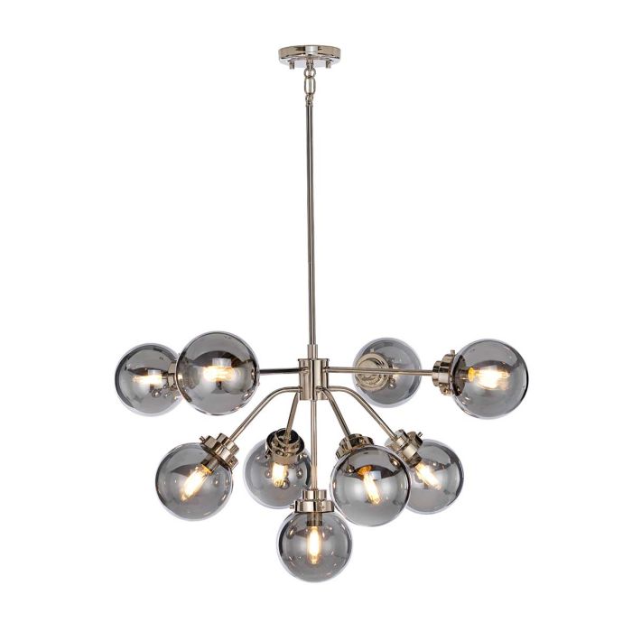 Kula 9 Light Chandelier Polished Nickel - KULA9