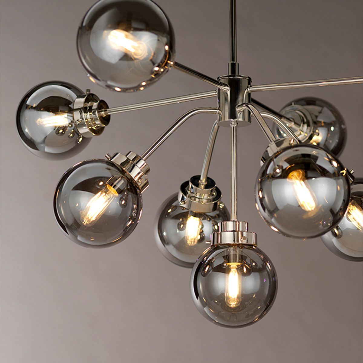 Kula 9 Light Chandelier Polished Nickel - KULA9