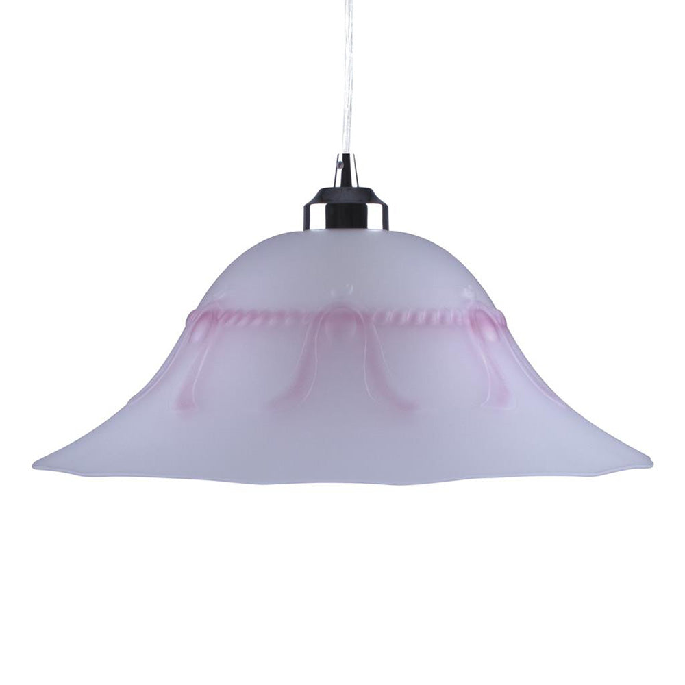 Buy Pendant Lights Australia Lace Pendant Light W360mm Pink Glass - 91547