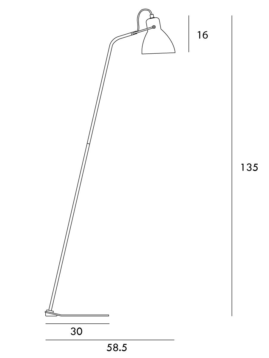 Laito Full Floor Lamp White & Brass - SE PT/LAITO/WH/BR