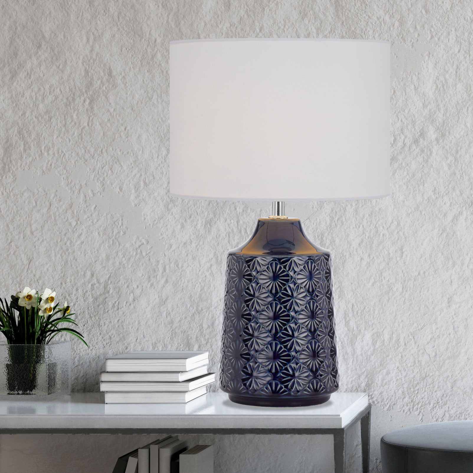 Buy Table Lamps Australia FEDON Table Lamp Blue Ceramic - FEDON TL-BLWH