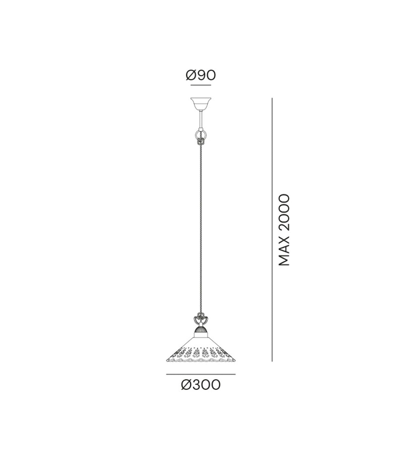 Fiori Di Pizzo Medium Pendant Light Pre Aged & White - IL.065.08.OC